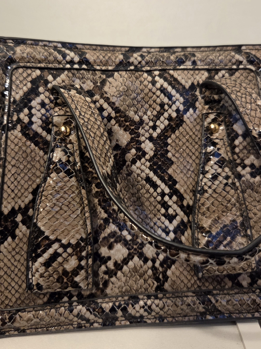 Zara Faux Snakeskin Mini City Bag | Neutral Crossbody Satchel